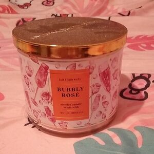 Bath & Body Works Bubbly Rosé Candle with Gold Lid